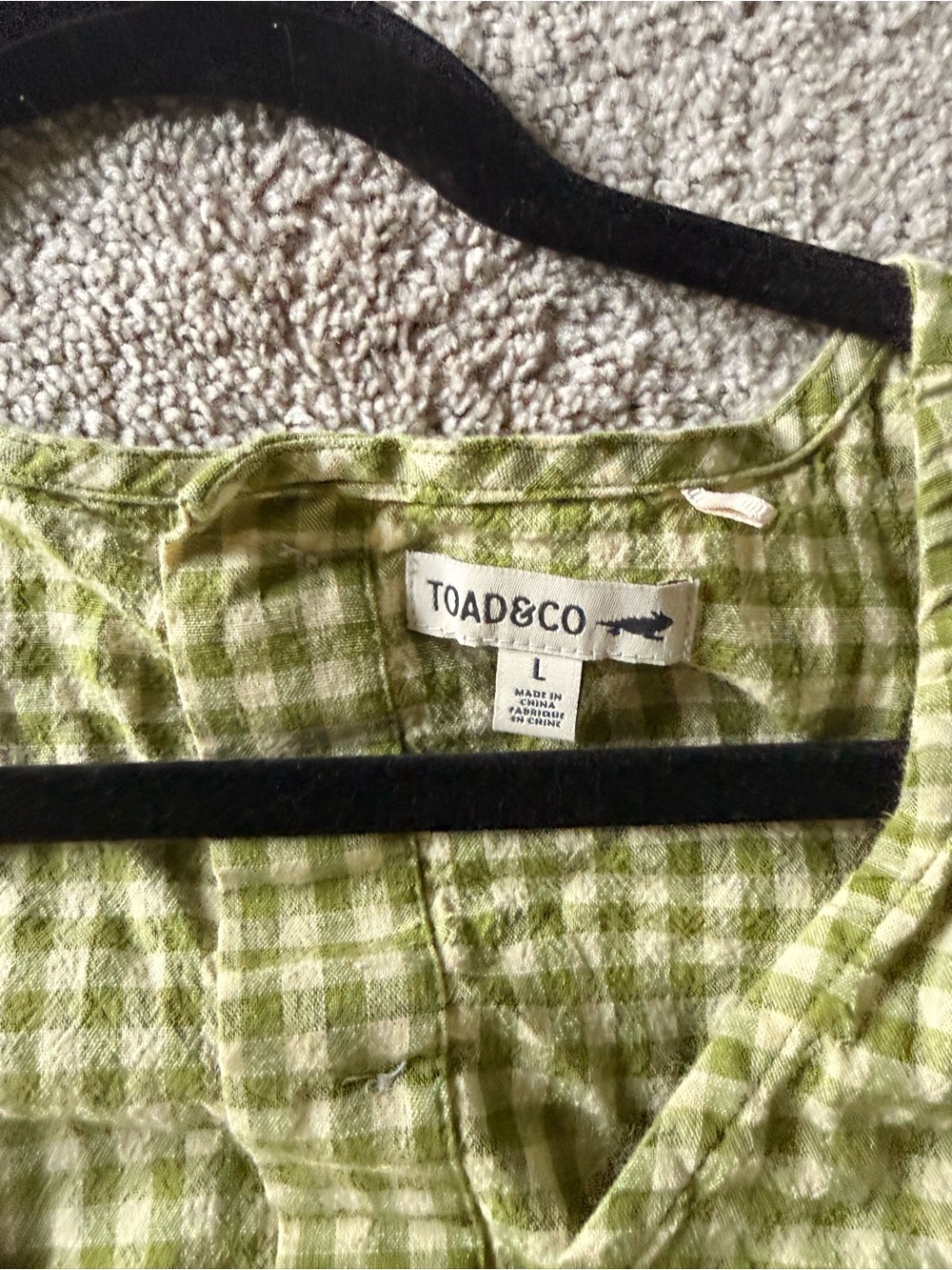 Toad and Co Taj HempTank and Shorts Set - Woodbine Green Gingham NWOT L/XL - Picture 5 of 8